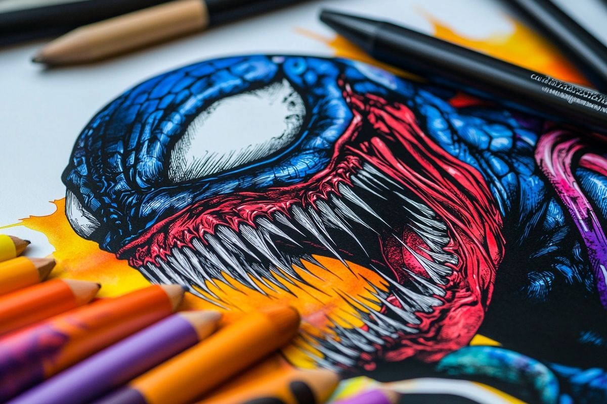 Découvrez l'univers fascinant du coloriage Venom pour les fans de comics