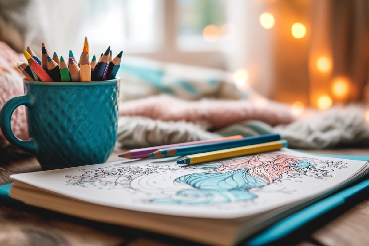 Le coloriage d'une sirène à imprimer en PDF : une activité relaxante pour toute la famille