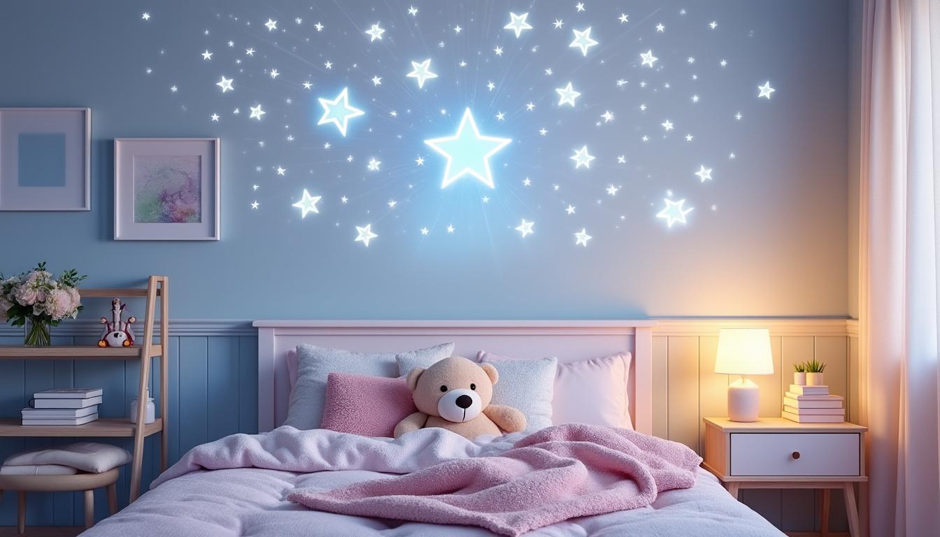 découvrez notre veilleuse bébé avec projecteur d’étoiles, un accessoire incontournable pour apaiser votre enfant. grâce à son éclairage doux et ses projections scintillantes, cette veilleuse ludique crée une ambiance sereine, favorisant le sommeil et l'apaisement. idéale pour les nuits paisibles, elle sera le compagnon parfait pour vos petits trésors.