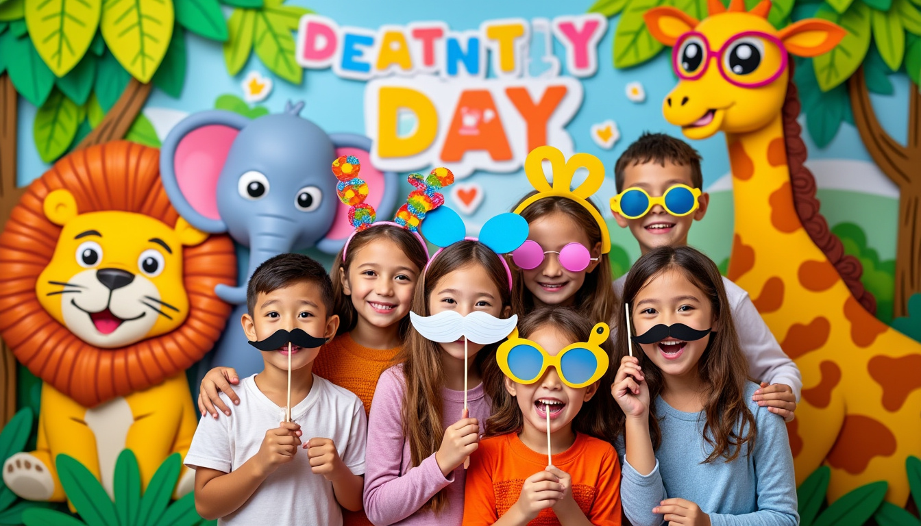 découvrez un photobooth original pour capturer des souvenirs inoubliables lors d'un anniversaire d'enfant sur le thème des animaux. animation ludique, accessoires amusants et décors colorés garantissent des photos uniques et des éclats de rire assurés !