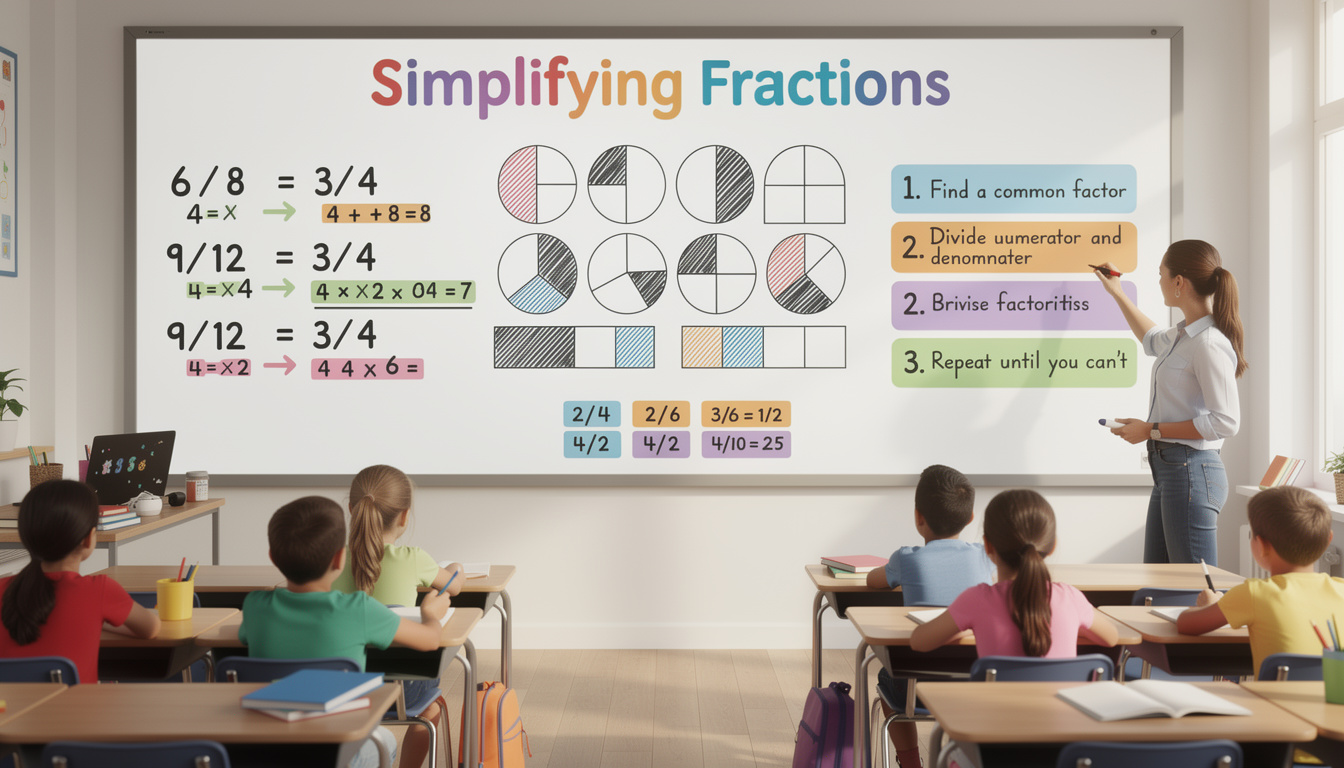 découvrez des exercices de simplification de fractions pour les élèves de 5e, accompagnés de corrections détaillées pour aider vos enfants à progresser facilement en mathématiques.