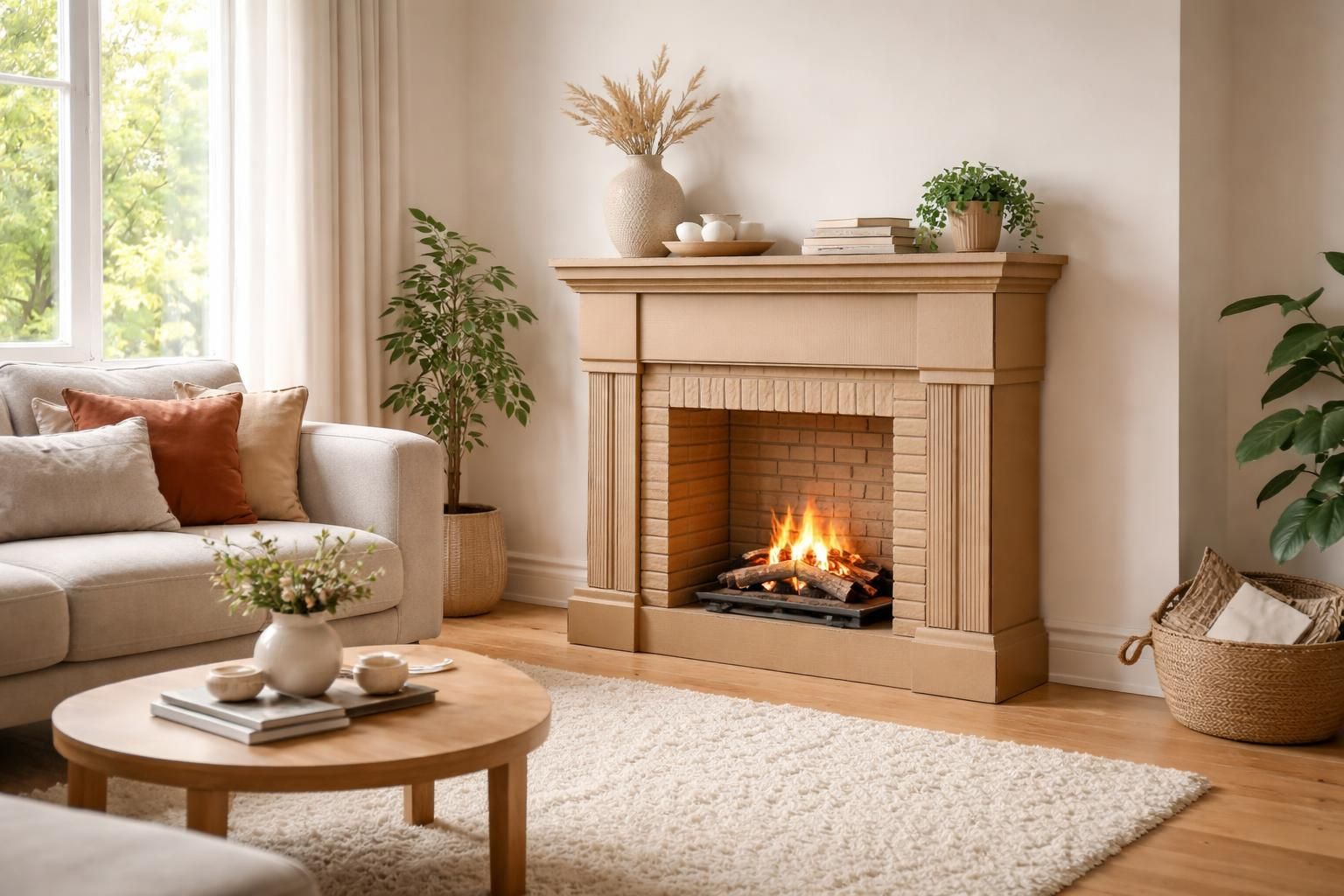 Découvrez comment une cheminée en carton peut transformer votre intérieur