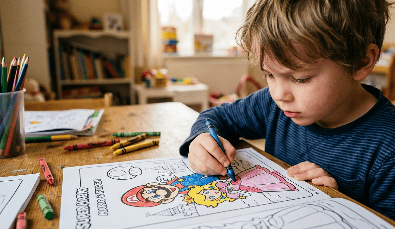 5 astuces pour créer votre propre coloriage de Mario et Peach à la maison