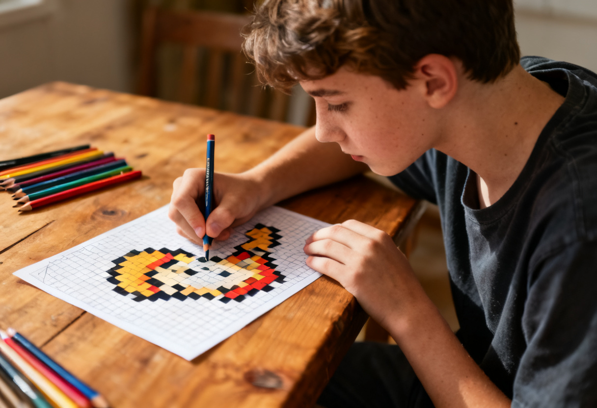 Pourquoi le coloriage pixel à imprimer est parfait pour les enfants et les adultes