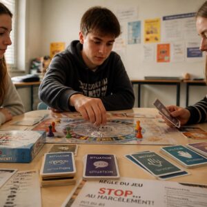 découvrez comment créer une ambiance interactive et éducative grâce à un jeu imprimable sur le harcèlement scolaire, idéal pour sensibiliser et engager les participants.