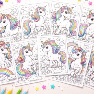 découvrez notre sélection des 10 meilleurs coloriages de licornes arc-en-ciel à imprimer gratuitement pour amuser et émerveiller vos enfants.