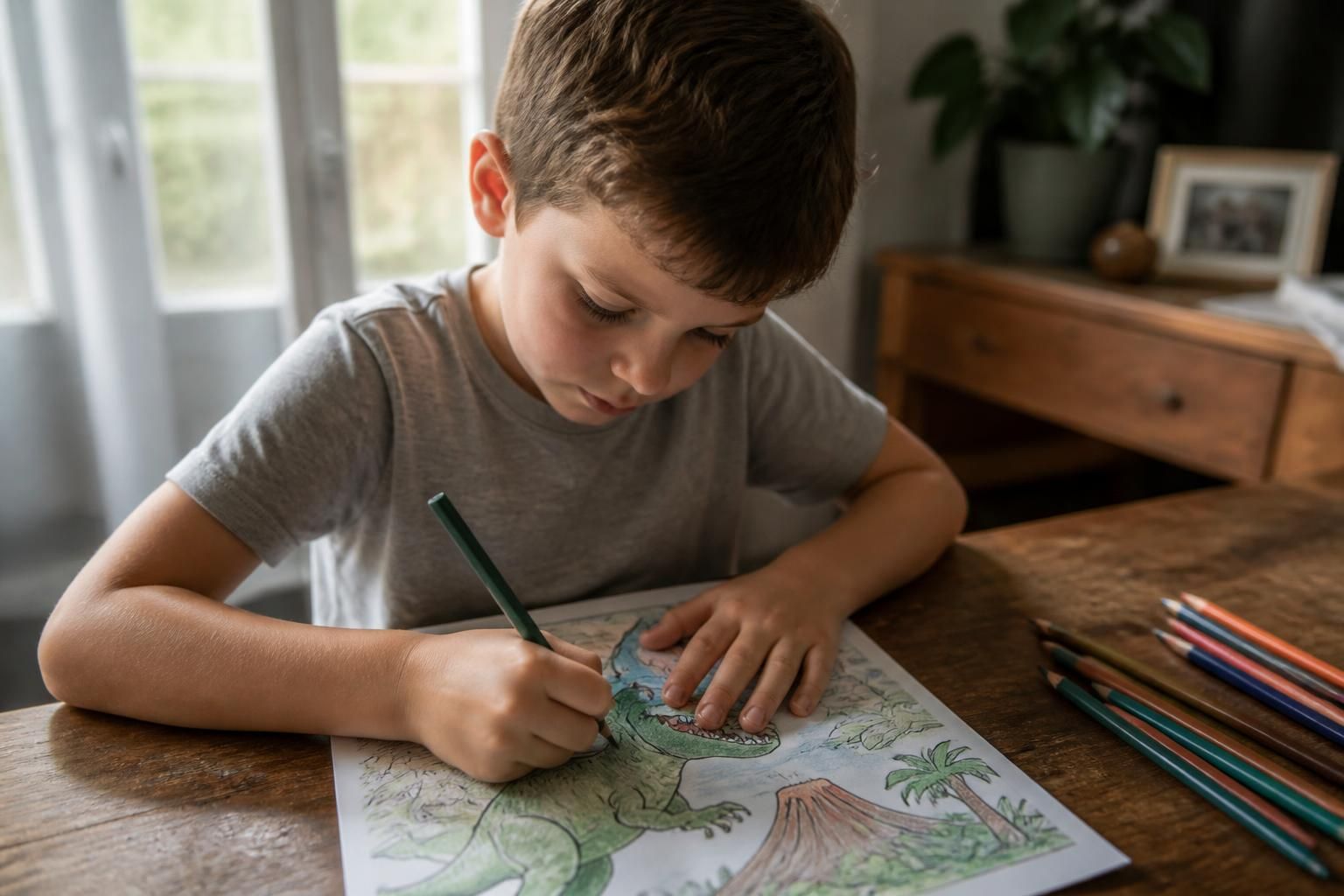 téléchargez un coloriage dinosaure à imprimer en pdf pour rendre l'apprentissage ludique et amusant. idéal pour les enfants curieux, ce coloriage combine plaisir et éducation.