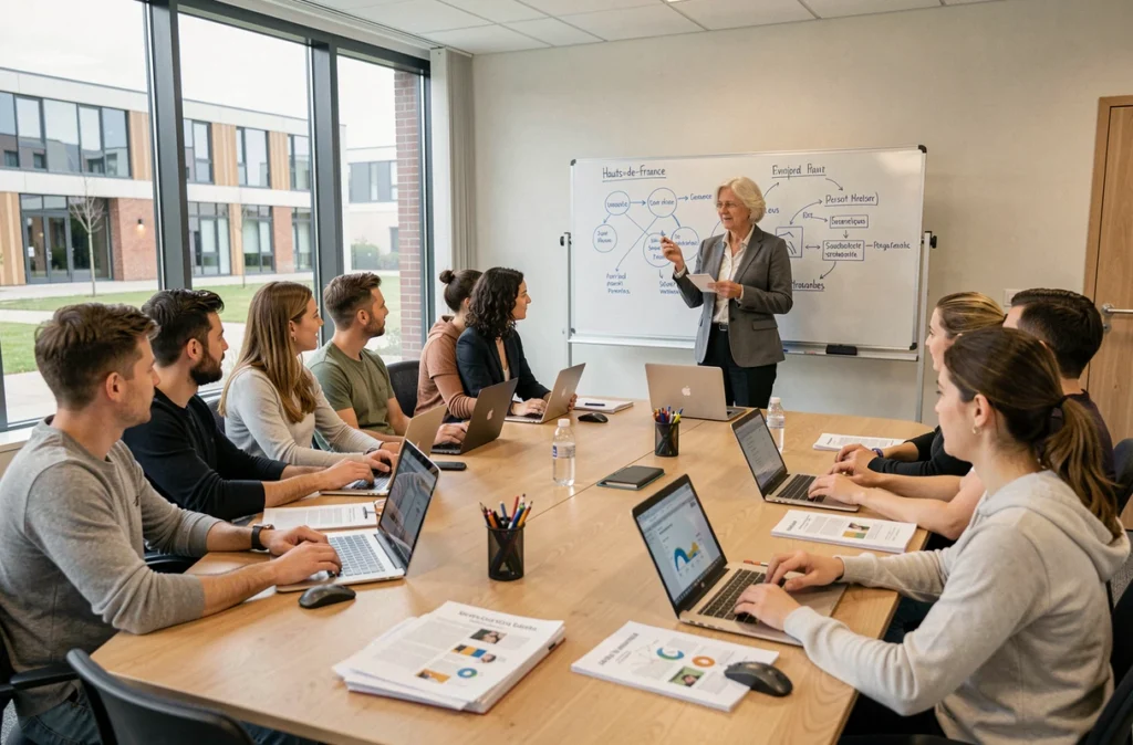 Session de formation pédagogique pour enseignants à l'Institut de formation pédagogique des Hauts-de-France